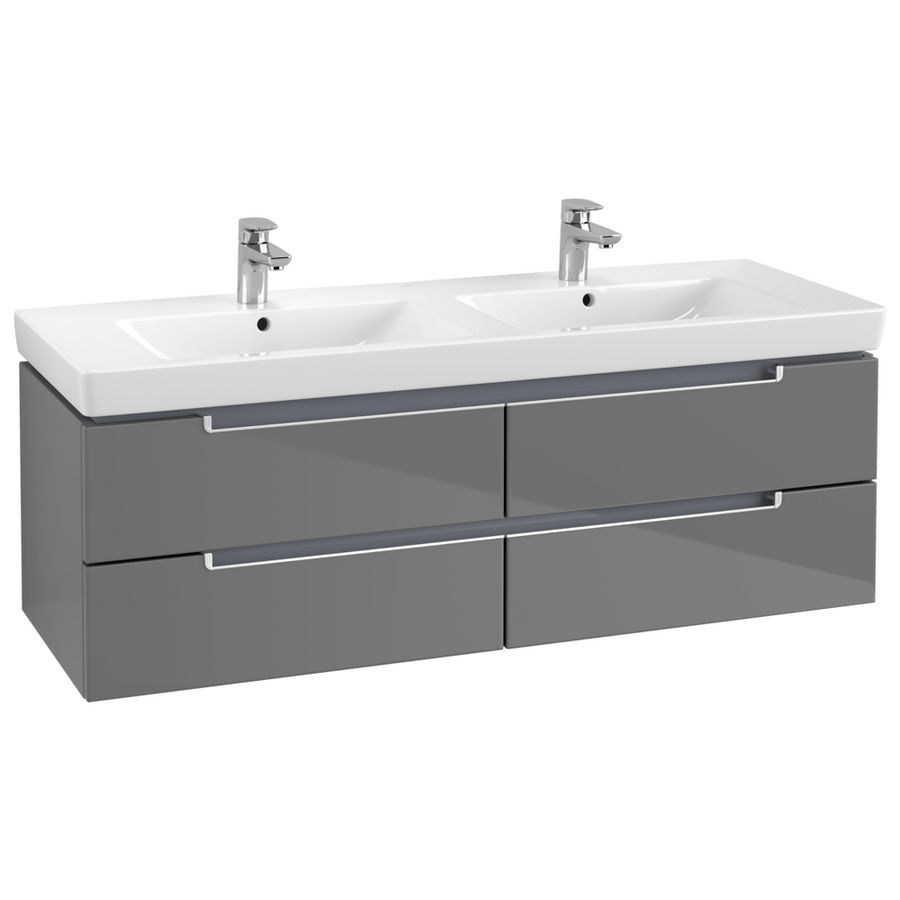 Subway 2.0 wastafelonderbouw 1287x416x449mm glossy grey 4xla A69200FP