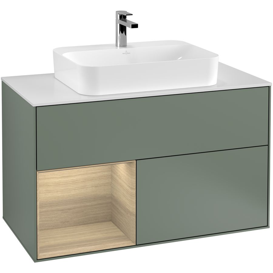 Wastafelonderkast Finion 1000x603x501mm Olive Matt Lacquer F361PCGM