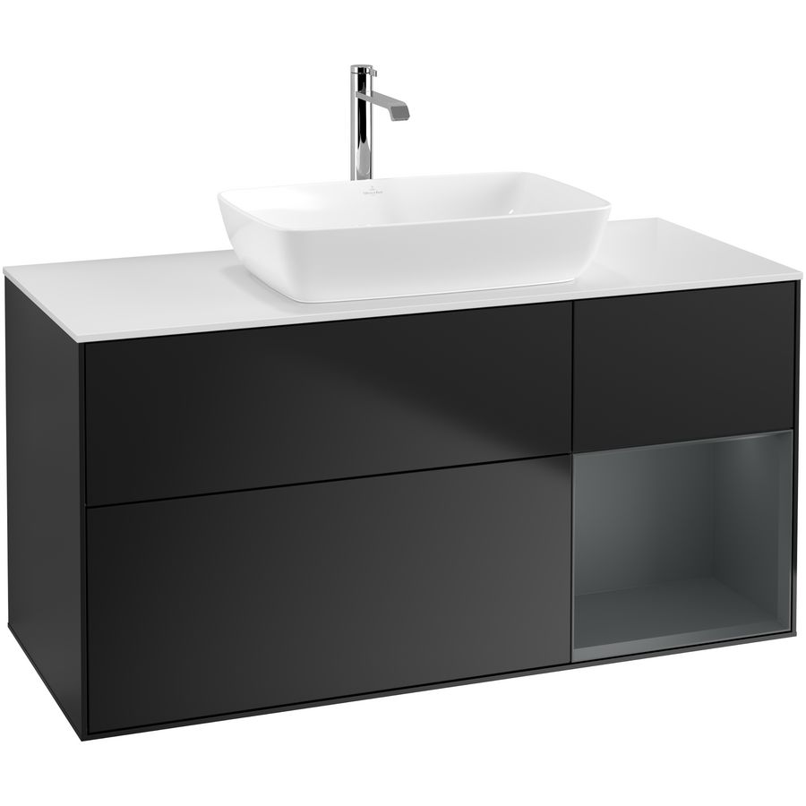 Wastafelonderkast Finion 1200x603x501mm Black Matt Lacquer F831HGPD