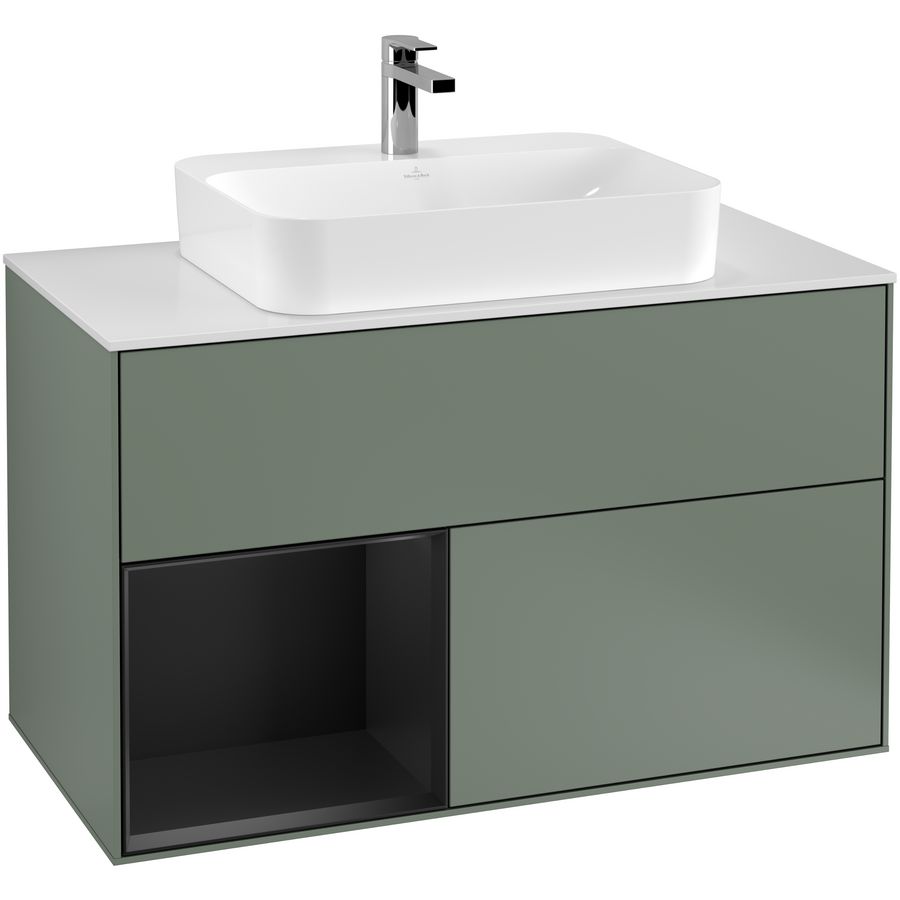 Wastafelonderkast Finion 1000x603x501mm Olive Matt Lacquer F361PDGM