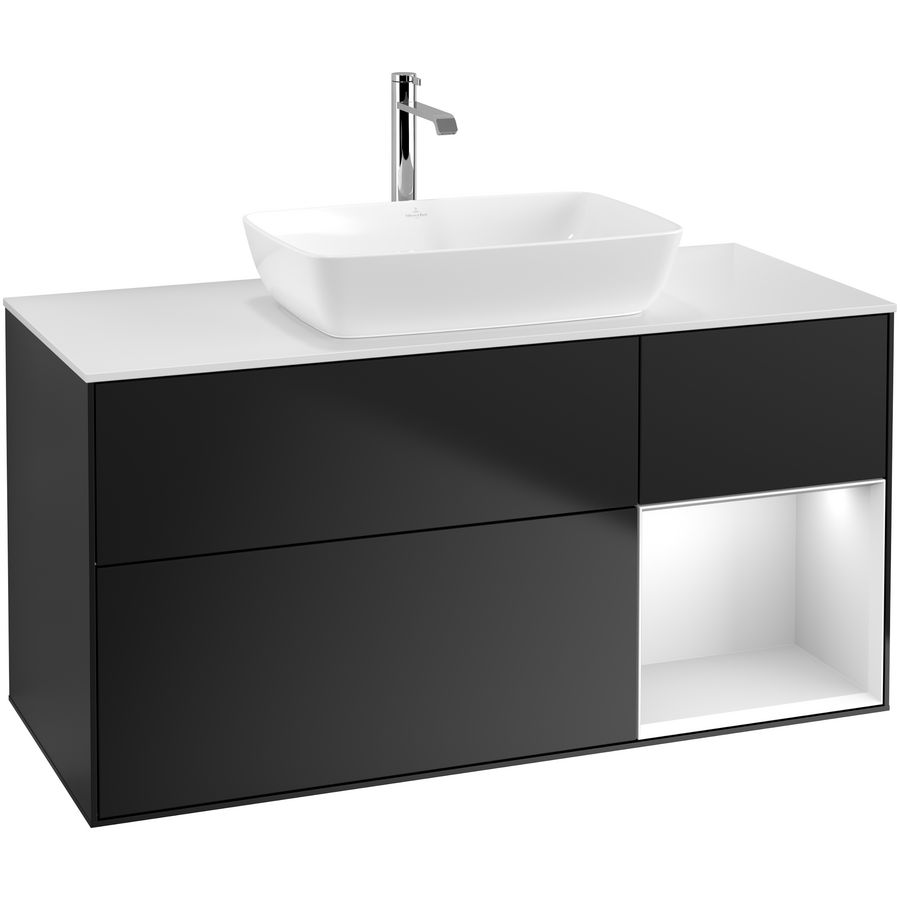 Wastafelonderkast Finion 1200x603x501mm Black Matt Lacquer F831MTPD