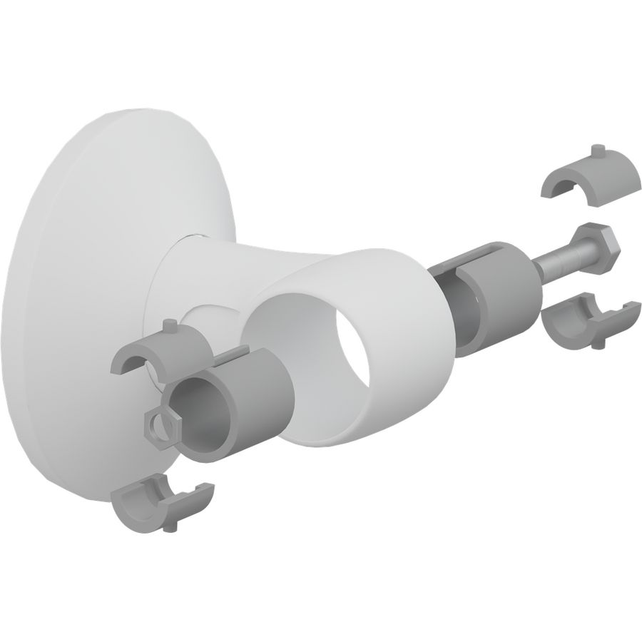 Wandconsole met strop en verbindingsdelen (man/vrouw) wit