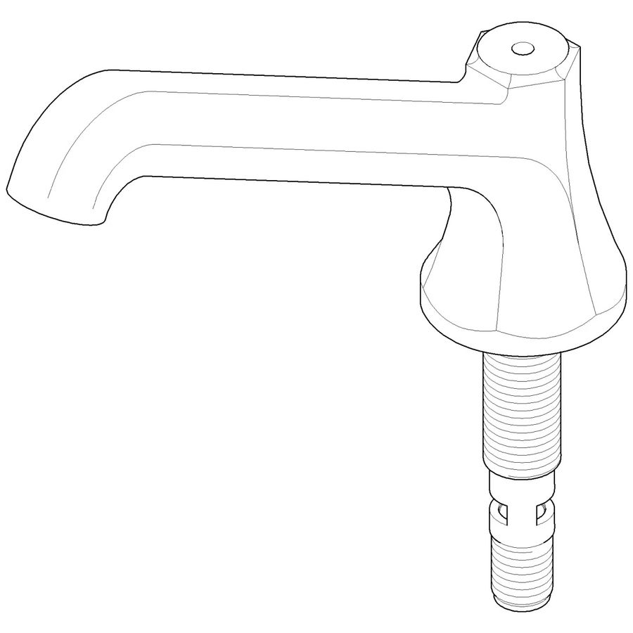 Uitloop voor badkuip staand 277,2x74x299,6mm Messing geb