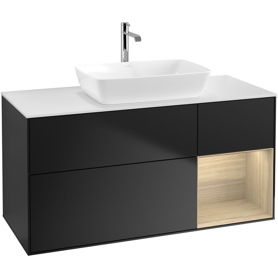 Wastafelonderkast Finion 1200x603x501mm Black Matt Lacquer F831PCPD