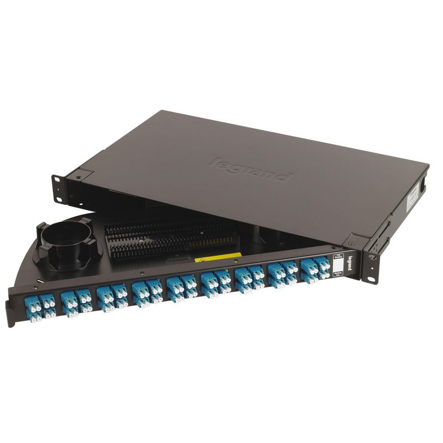 Glasvezelpaneel compleet draaibaar 1HE tbv 36 LC SM LCS3