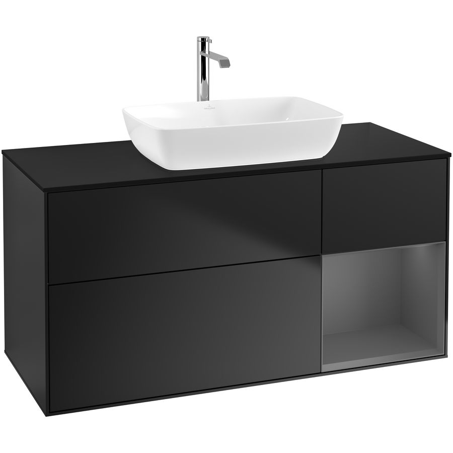 Wastafelonderkast Finion 1200x603x501mm Black Matt Lacquer F832GKPD