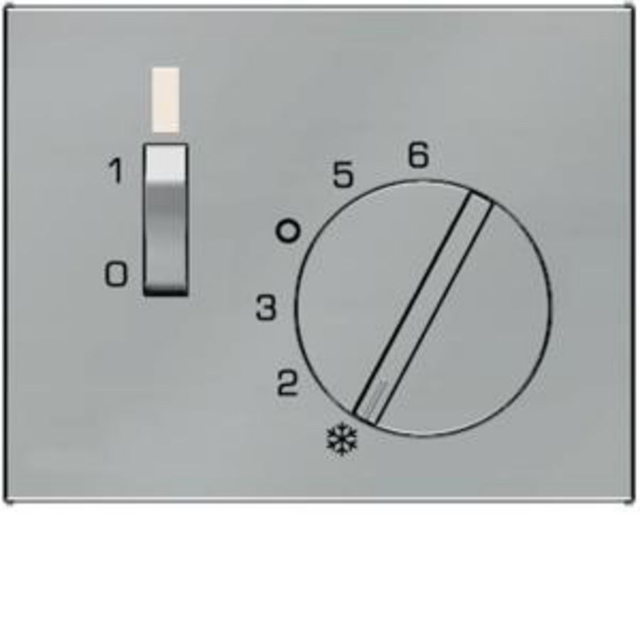 Centraalstuk regelknop wip en LED roestvrij edelstaal gelakt