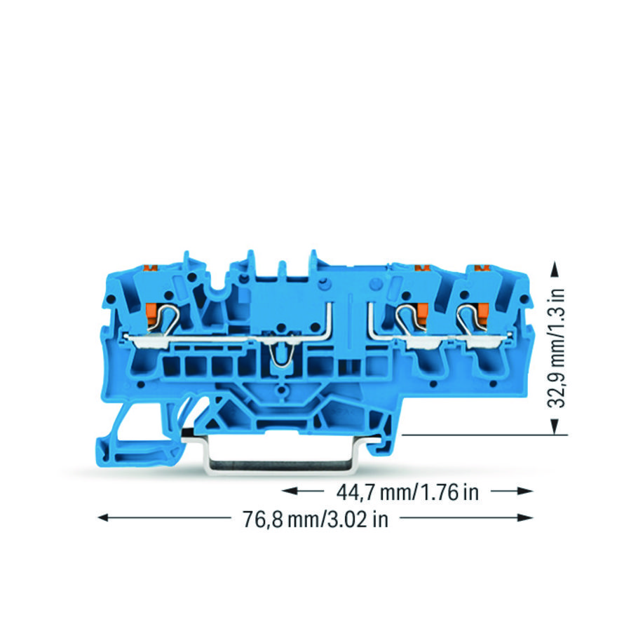 3-draads rijgklem Met Druk 2,5 mm² blauw 2202-1704 VVE=50