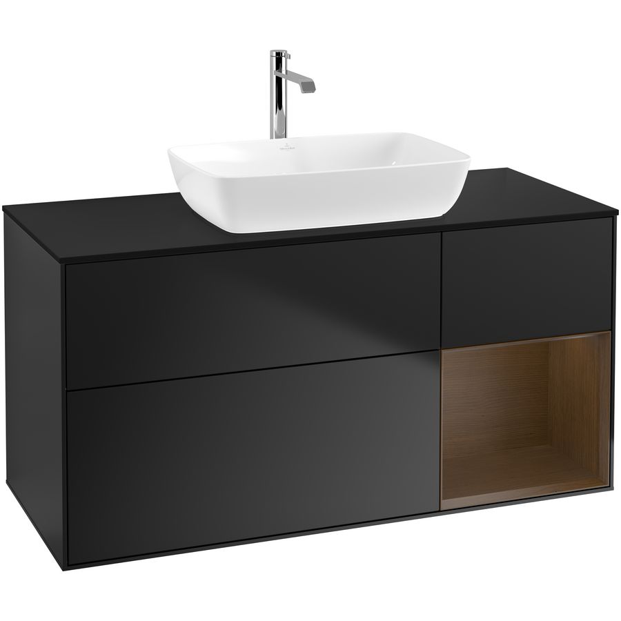Wastafelonderkast Finion 1200x603x501mm Black Matt Lacquer F832GNPD