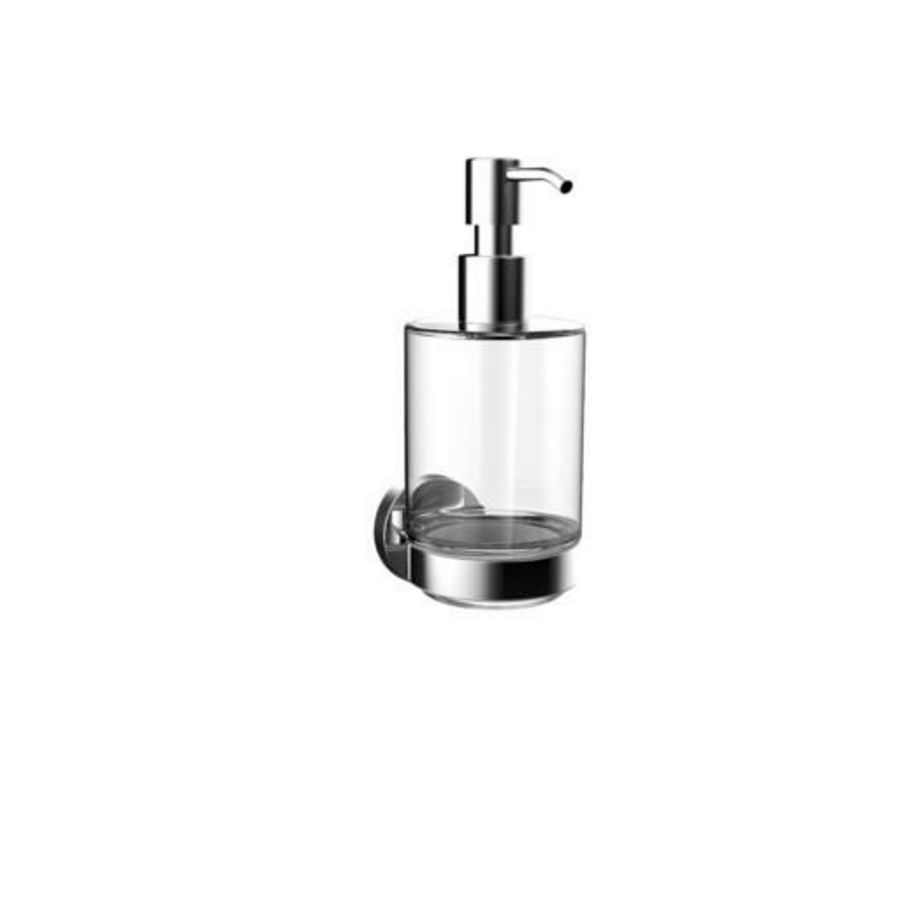 Round zeepdispenser kristalglas helder chroom
