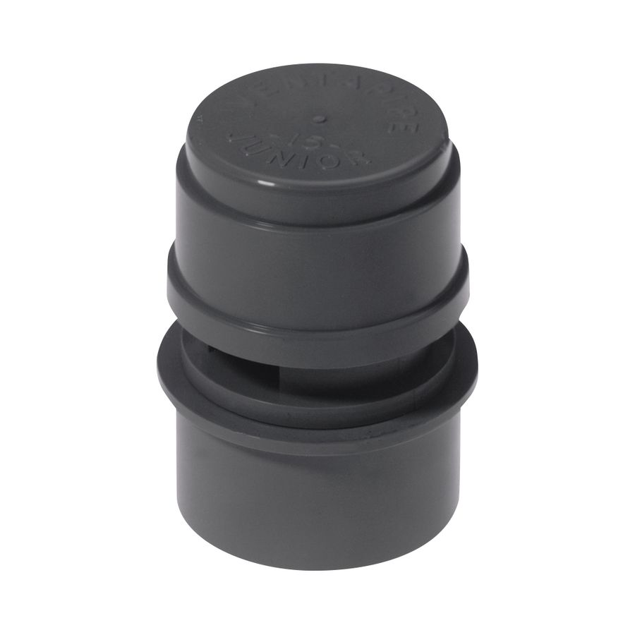 Binnenhuisbeluchter Ventapipe-JR. 32mm ABS grijs met verloopring 40mm verlijmbaar McAlpine