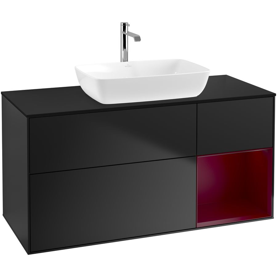 Wastafelonderkast Finion 1200x603x501mm Black Matt Lacquer F832HBPD