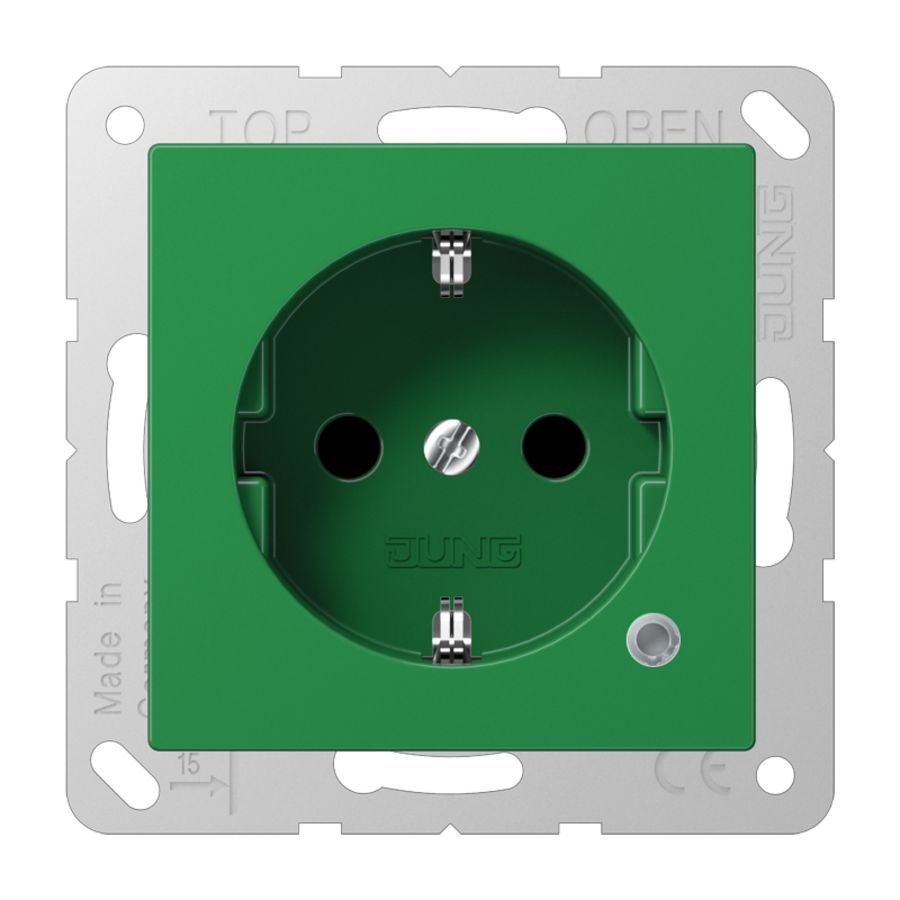 Wandcontactdoos met beschermingscontact 16 A 250V groen VVE=10