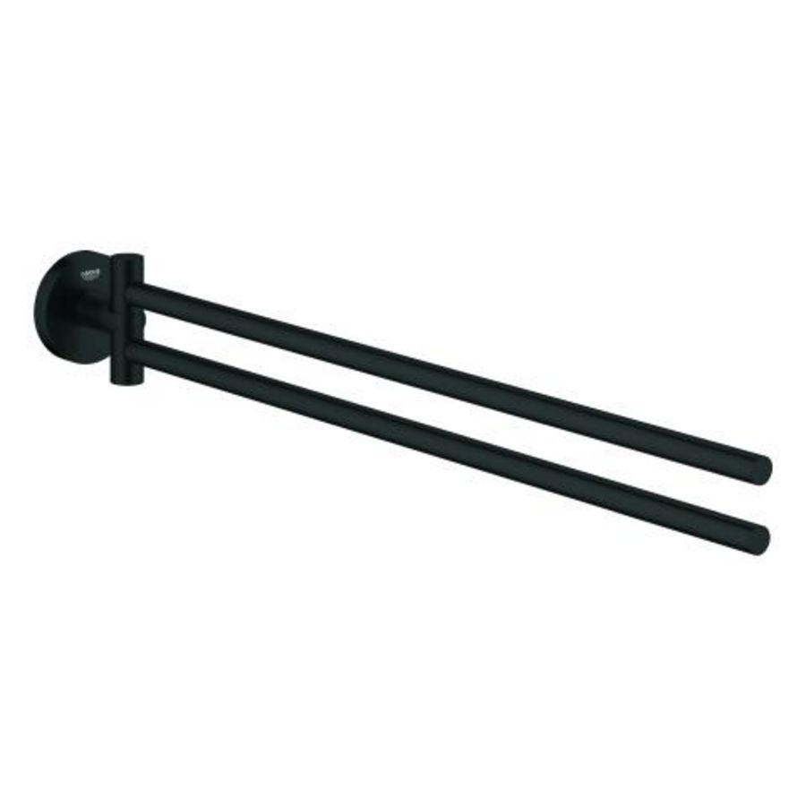 Essentials handdoekhouder 2-Lids mat zwart (prof)
