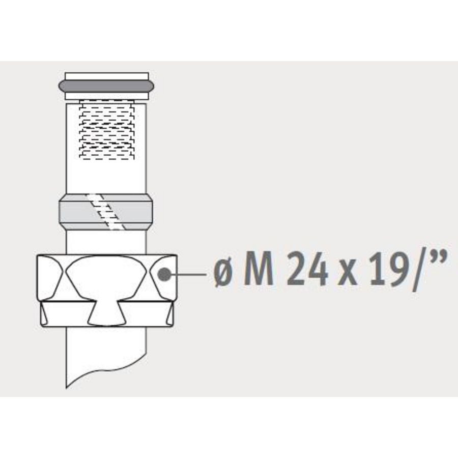 Klemkoppeling KS M24x12/2 chroom VVE=2