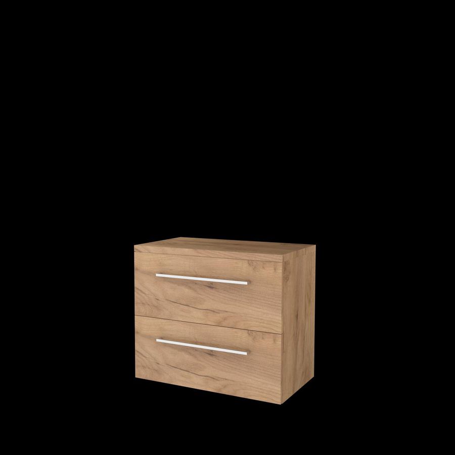 Set START-46 onderkast whisky oak 80cm grepen chroom 2x la tbv opbouwkom excl. afdekplaat (S46GR80TWO)