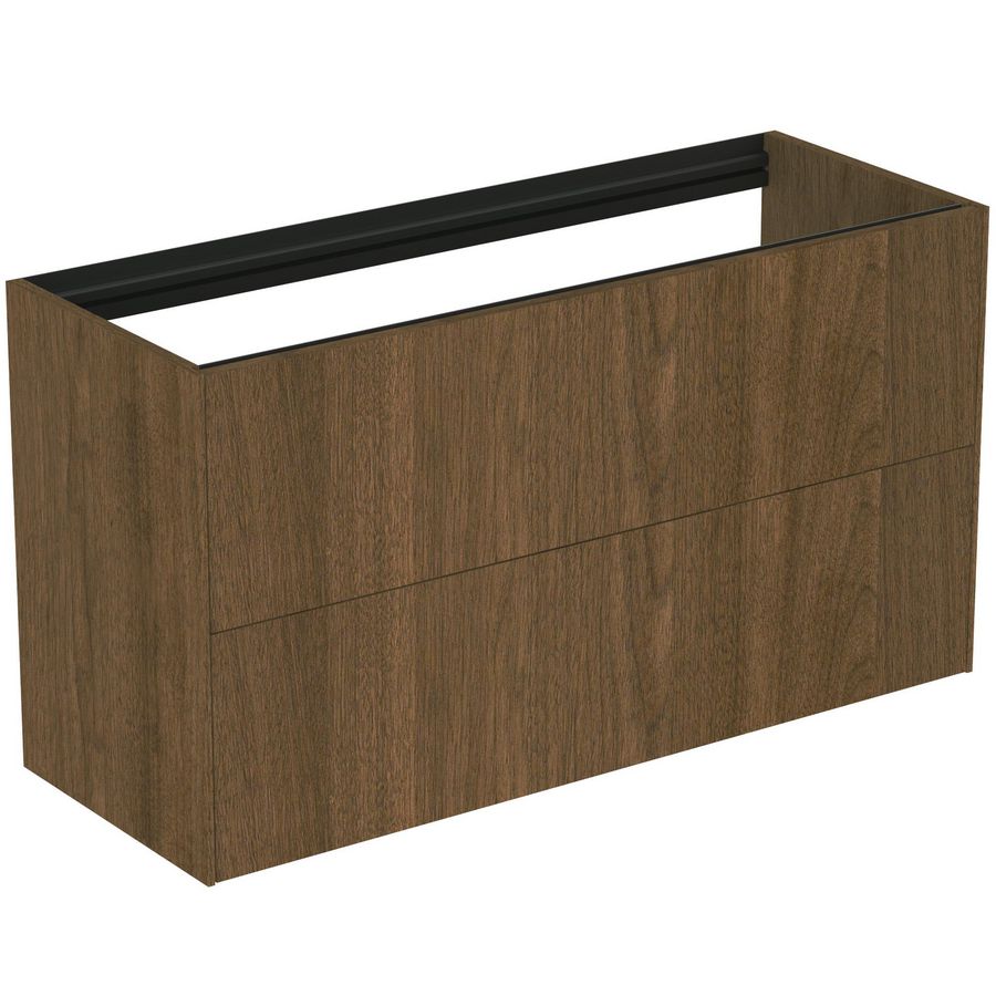 Conca wastafelmeubel 100x37x55cm 2 laden zonder afdekblad dark walnut