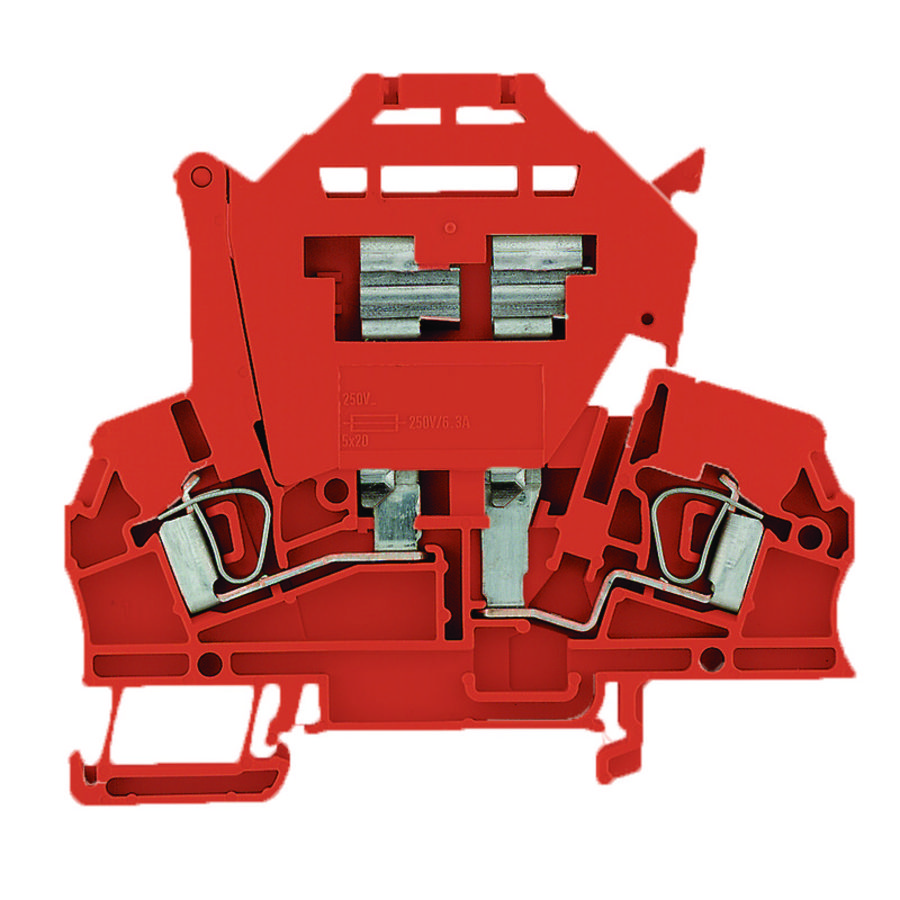 Zekeringsklem rood 2.5mm² 6.3A 500V N VVE=50