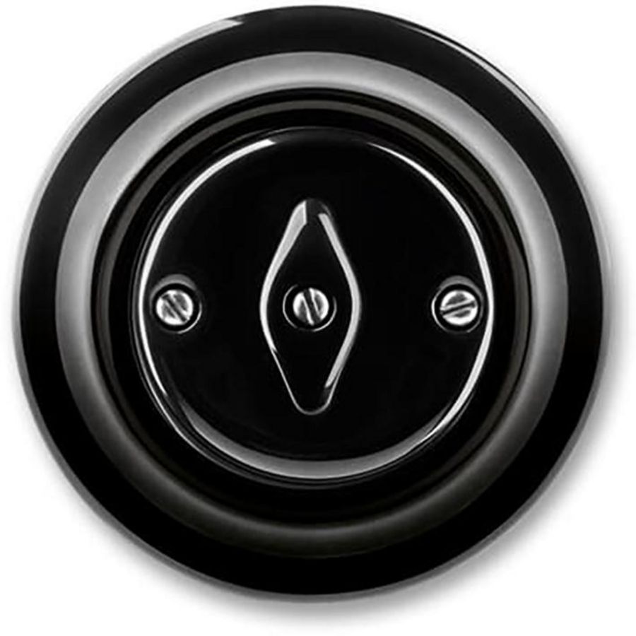 Schakelaar inbouw decento wissel zwart porselein (MU2002/6 UJ-64 black)