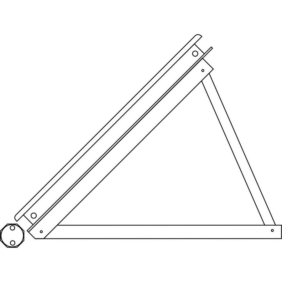 Zonnecollector-set koper/koper (4st.) platdakframe excl. betonblokken horizontaal hoek 45-60° incl. terugloopsysteem