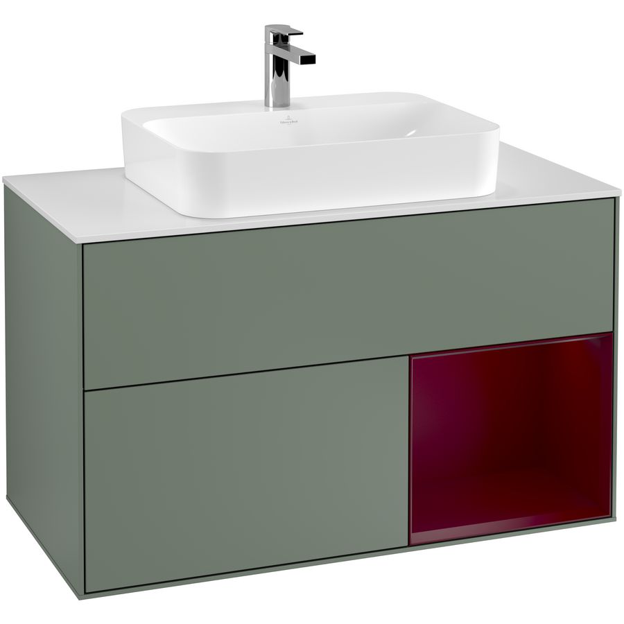 Wastafelonderkast Finion 1000x603x501mm Olive Matt Lacquer F371HBGM