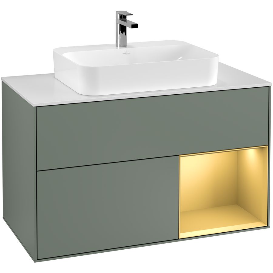 Wastafelonderkast Finion 1000x603x501mm Olive Matt Lacquer F371HFGM