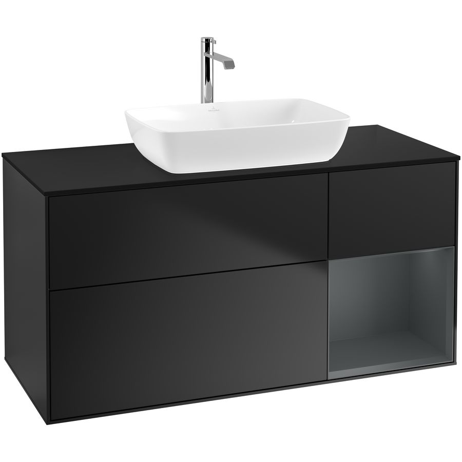 Wastafelonderkast Finion 1200x603x501mm Black Matt Lacquer F832HGPD
