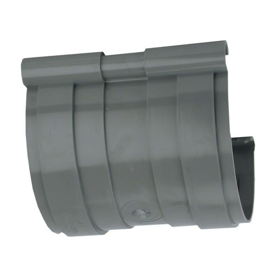PVC mastgoot (5") verbindingsstuk grijs