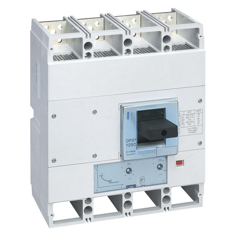 Vermogensschakelaar 1600 Thermomagn. 630A 4P 100kA DPX3