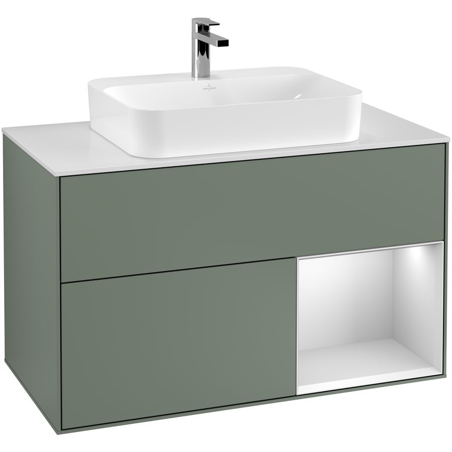 Wastafelonderkast Finion 1000x603x501mm Olive Matt Lacquer F371MTGM