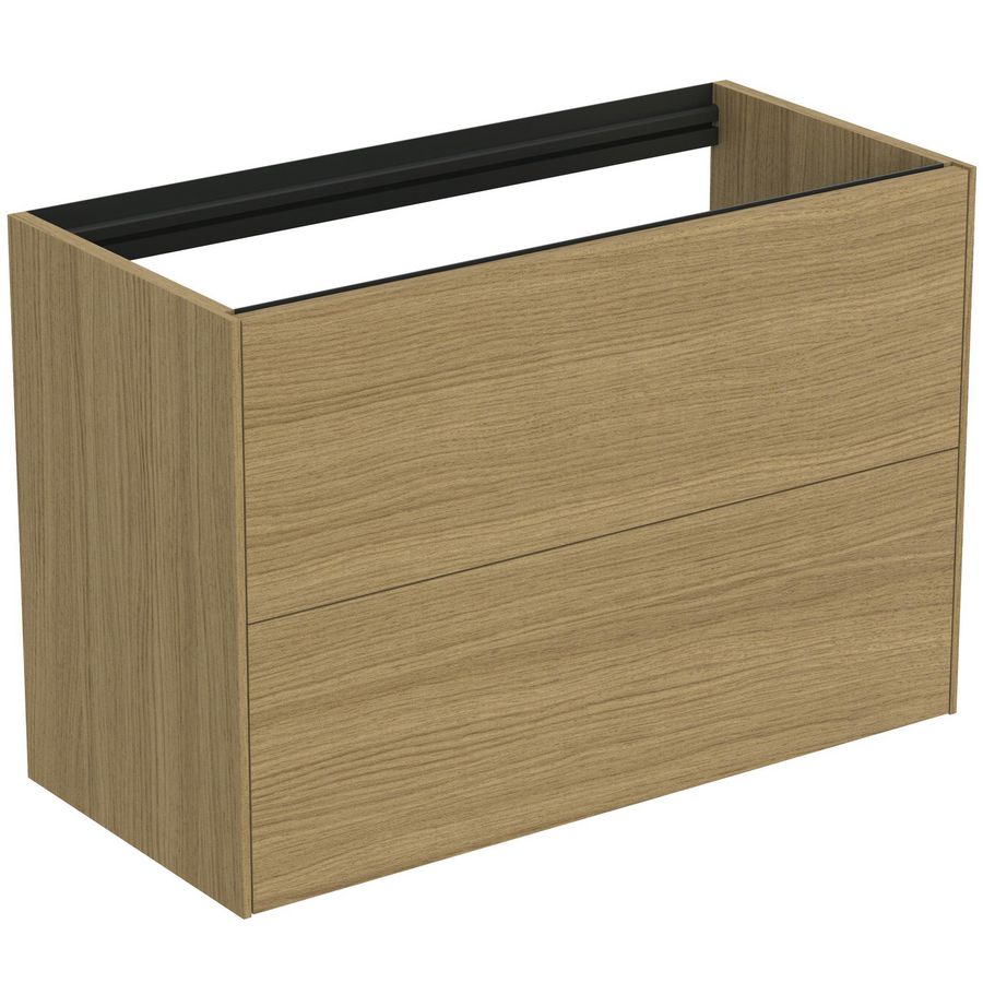 Conca wastafelmeubel 80x37x55cm 2 laden zonder afdekblad light oak