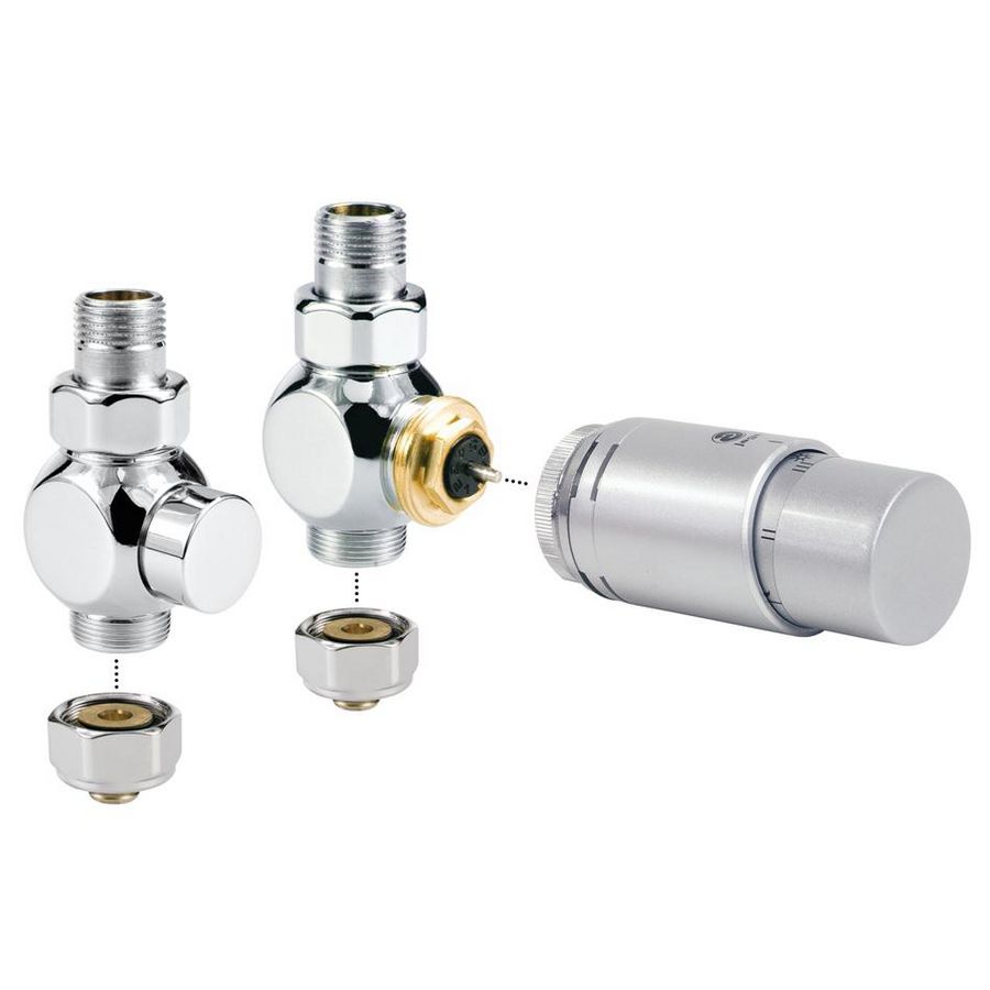 Aansluitset 34 deco vloer 2p as fe/cu Ø18/1