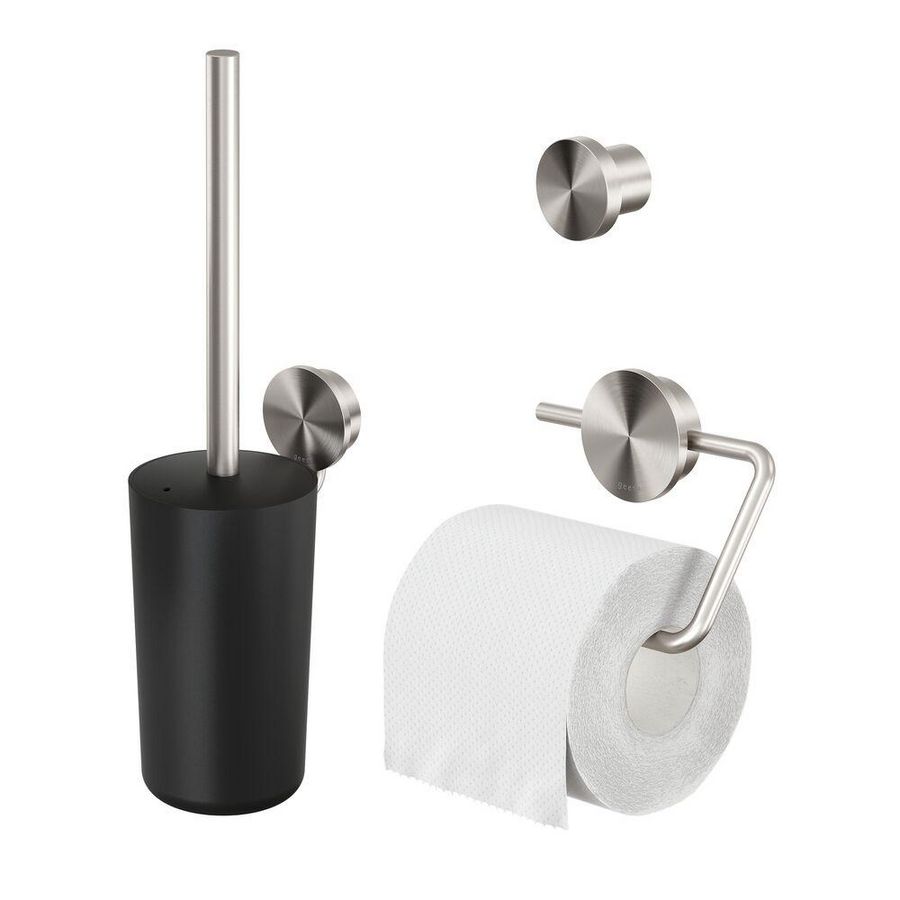 Closetaccessoireset Opal RVS geborsteld (rolhouder/borstelgarnituur/haak)
