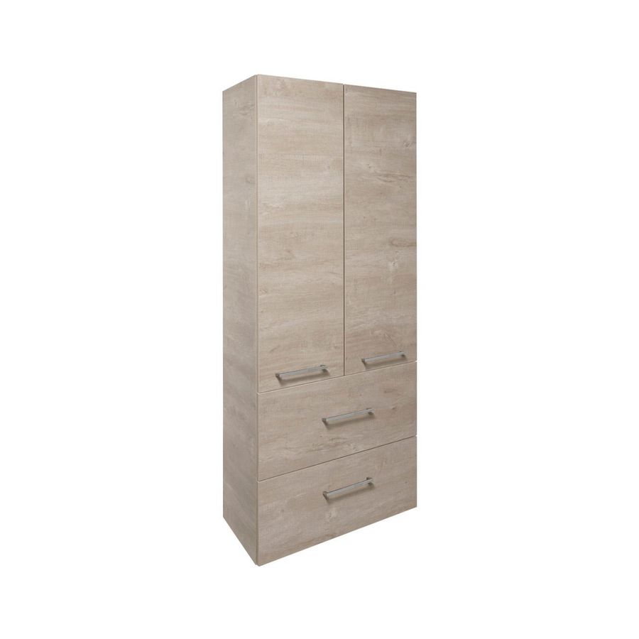 Kolomkast (70cm) met 2 deuren en 2 laden met handgreep - 13 - Romantic Oak Fineer look
