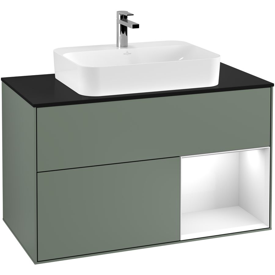 Wastafelonderkast Finion 1000x603x501mm Olive Matt Lacquer F372GFGM