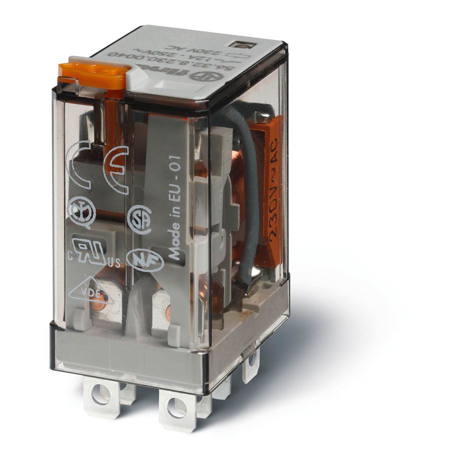 Schakelrelais 2 wisselcontacten 12A 110V AC AgNi
