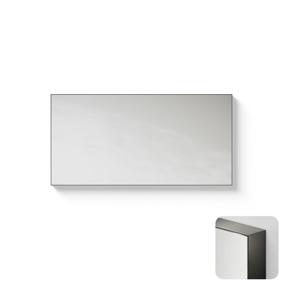 Spiegel Metallic Line Rectangle brushed GunMetal 120x60cm