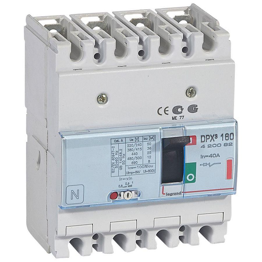 Vermogenschakelaar 160 Thermomagn. 40A 4-polig 36kA DPX3