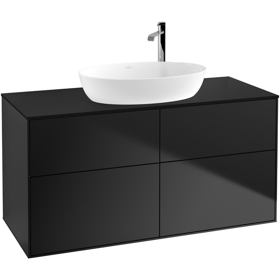 Wastafelonderkast Finion 1200x603x501mm Black Matt Lacquer F91200PD