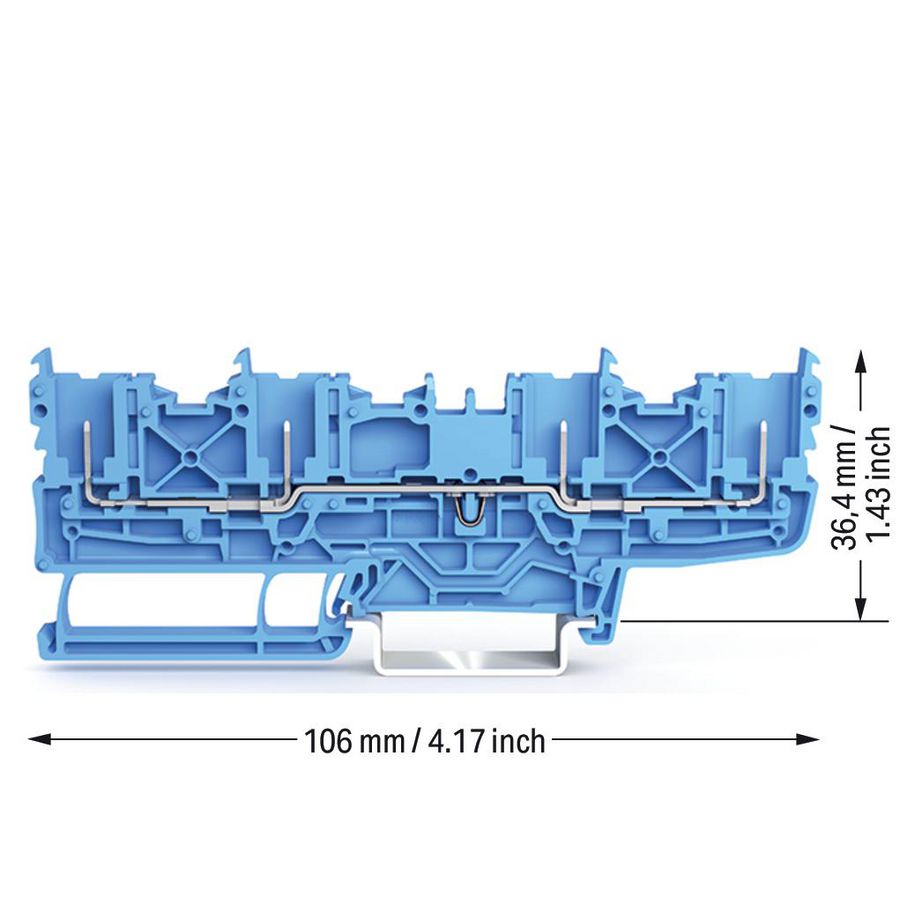 4-pins basisklem rail 35x15+35x7,5 blauw 2022-1804 VVE=50