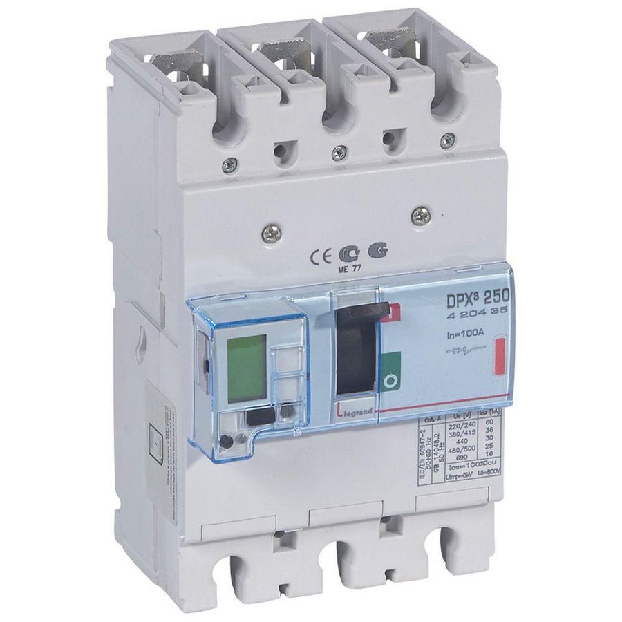 Vermogensschakelaar 250-e + mt 3-polig 100A 36kA DPX3