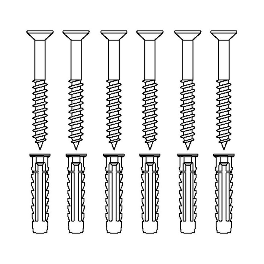 Set bevestigingsmateriaal V8600 6 schroeven 6x70 pluggen SX8 v. massieve muren