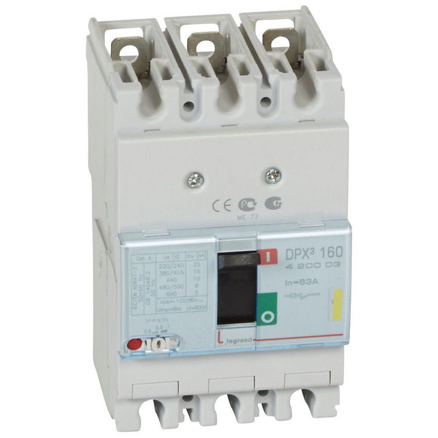 Vermogenschakelaar 160 Thermomagn. 63A 3-polig 16kA DPX3