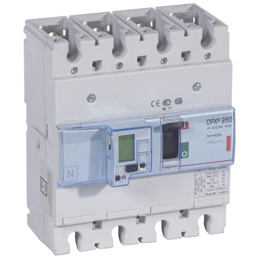 Vermogensschakelaar 250-e + mt 4-polig 40A 36kA DPX3