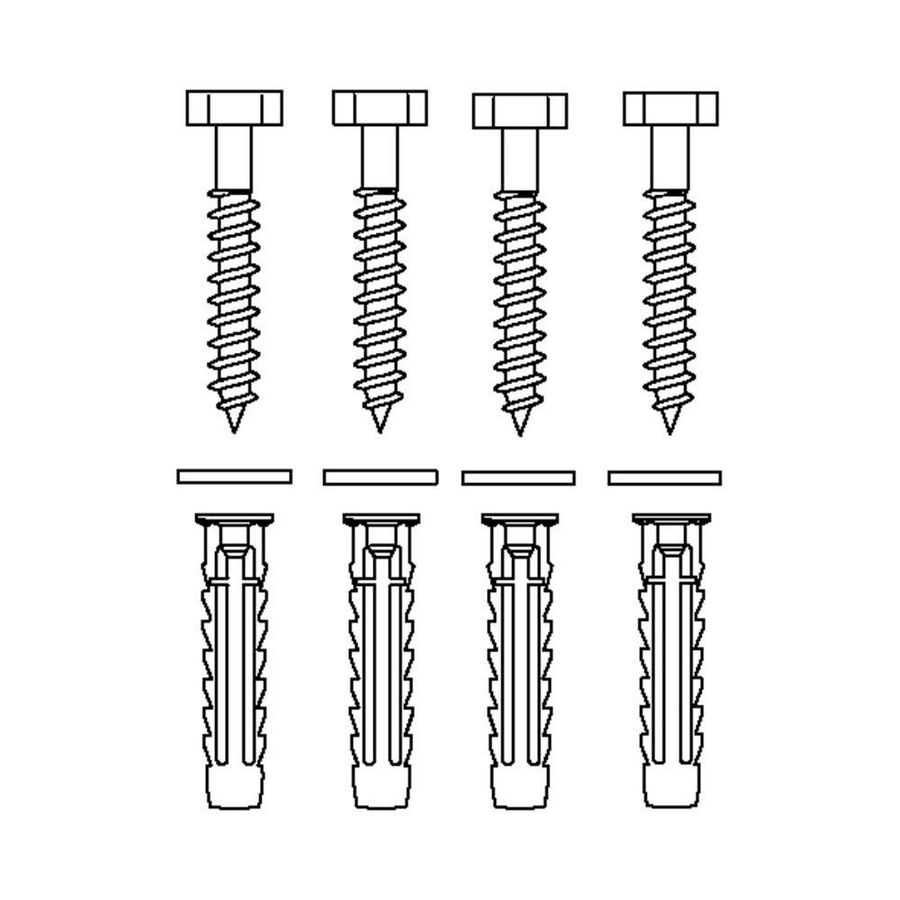 Set bevestigingsmateriaal V8603 4 bout. 8x70 pluggen SX10 massieve muren
