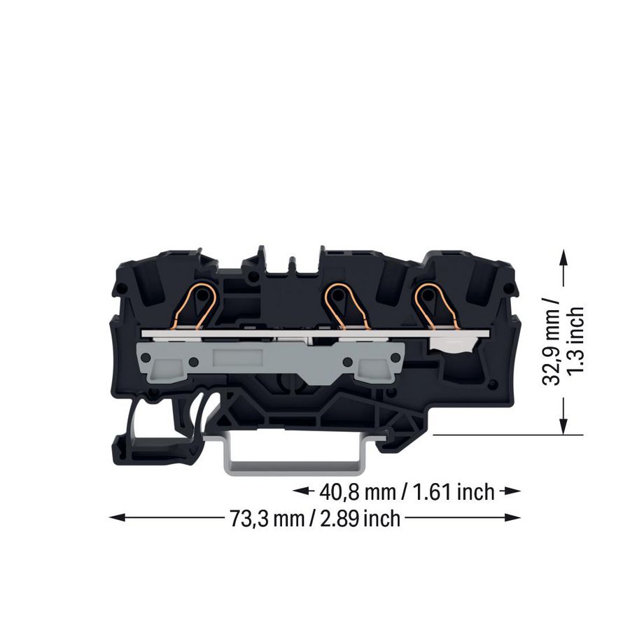 3-draads rijg 6mm² voor Ex e II-zwart VVE=25