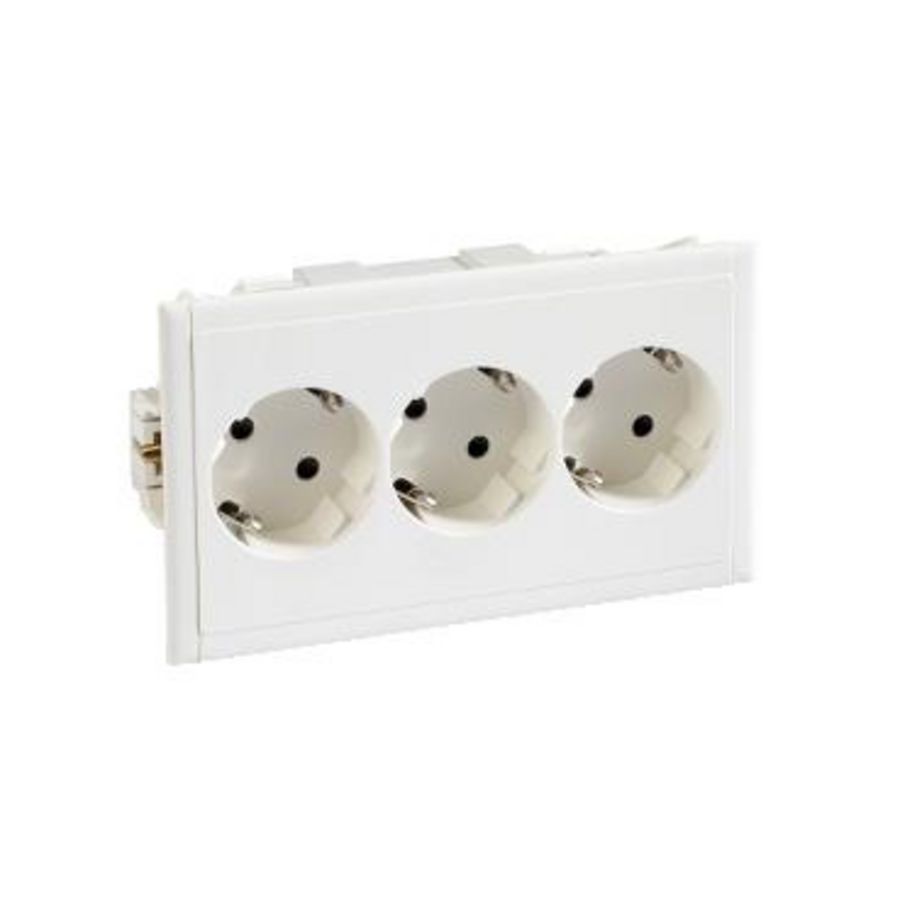 CYB-PS contactdoos 3-voudig Snelmontage 142mm RAL9010