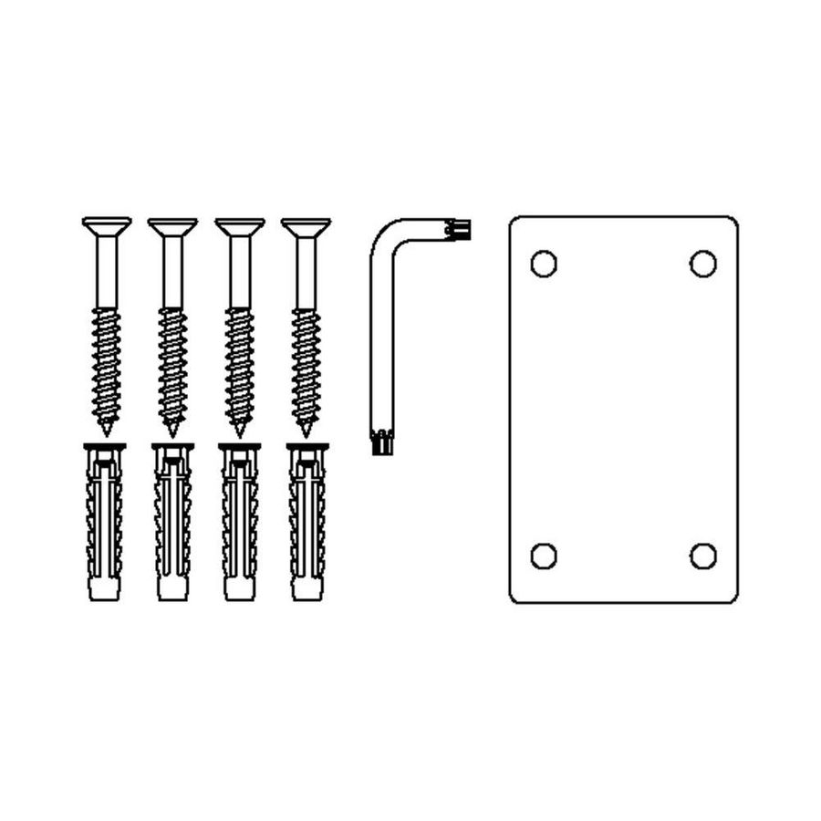 Set bevestigingsmateriaal V8604 (4 stuks) tbv massieve muren