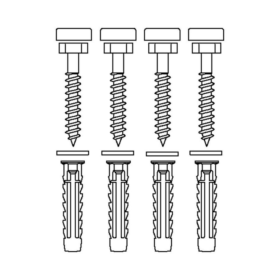 Set bevestigingsmateriaal V8605 (4 stuks) tbv massieve muren