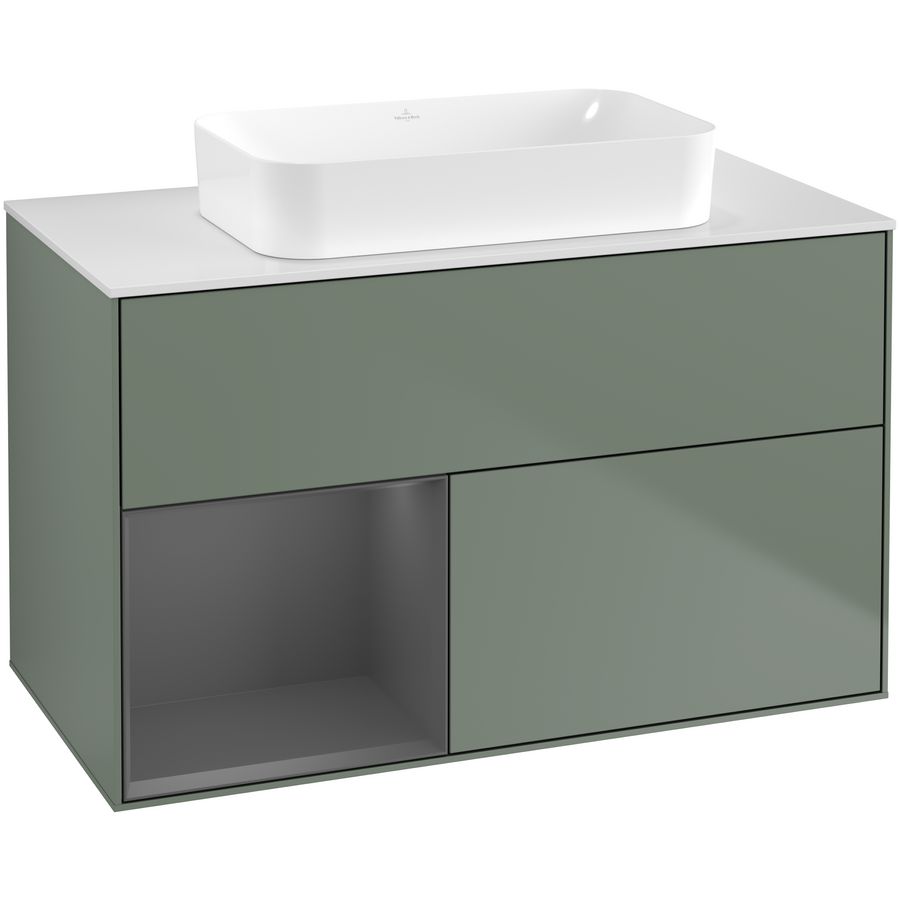 Wastafelonderkast Finion 1000x603x501mm Olive Matt Lacquer F651GKGM